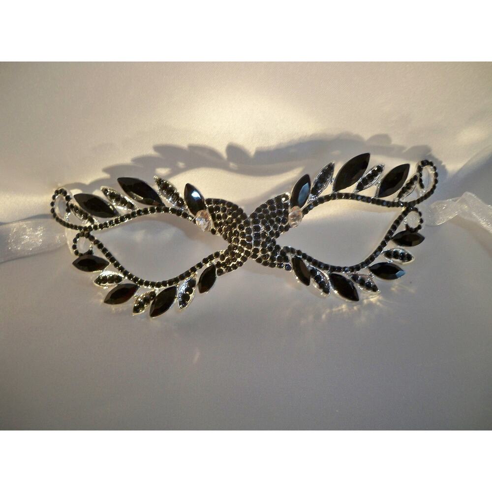 Black rhinestone mask,wedding bridal Halloween masquerade costume mask